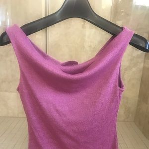 Michael Stars metallic knit mauve cowl neck